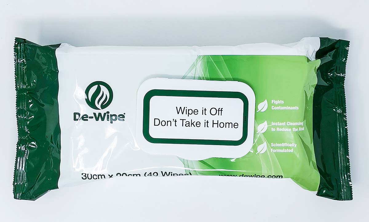 Tvättlappar från De-Wipe tar snabbt bort cancerframkallande ämnen från huden