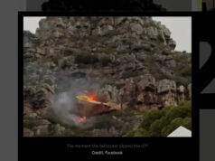 Brandbekämpande helikopter störtade i lågorna under insats i Sydafrika Brandbekämpande helikopter kraschar under insats