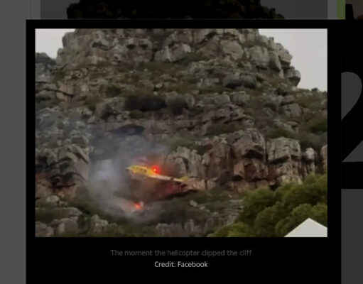 Brandbekämpande helikopter störtade i lågorna under insats i Sydafrika Brandbekämpande helikopter kraschar under insats