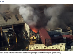 Extremt intensiv och svårsläckt batteribrand i Perth Batteribrand i Perth Australien