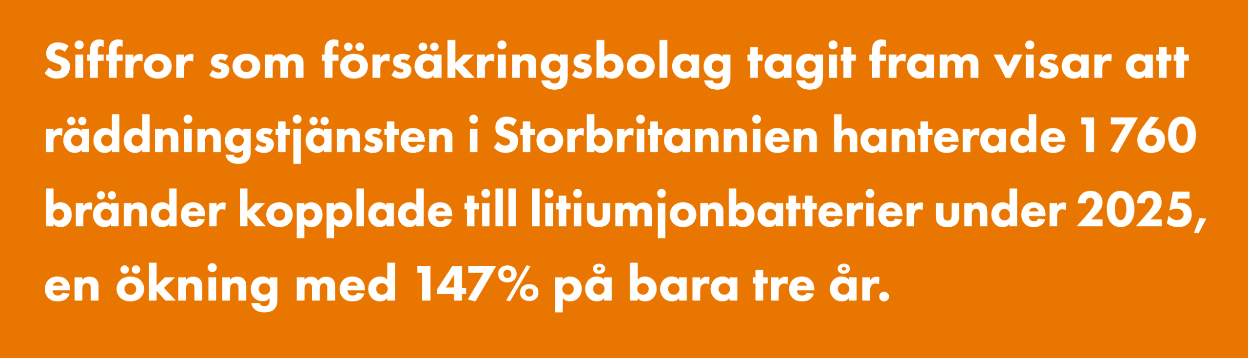Dramatisk ökning av batteribränder, var femte enl brittisk räddningstjänst.